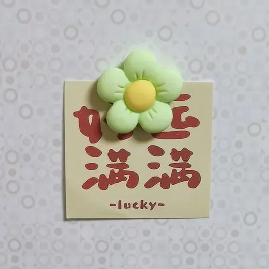 6pcs Macaron resin sunflower refrigerator magnet three-dimensional personality creative cute magnet kitchen office decoration