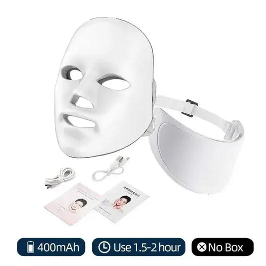 7 Colors Led Facial Mask With Neck Red Light Therapy Mask For Skin Tightening