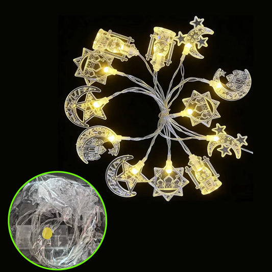 1.5M Moon Star Castle String Light EID Mubarak Ramadan Decoration Islamic Muslim Festival Party EID Al Adha Gurbang Party Supply