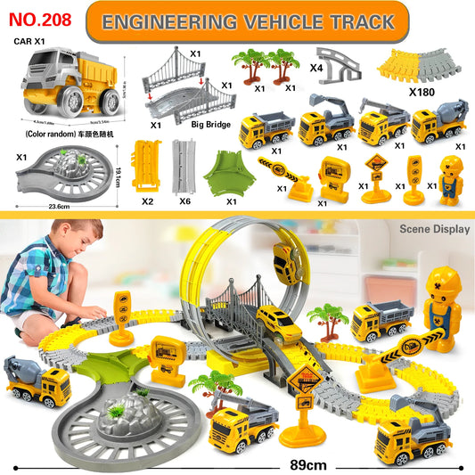 Children Magic Climbing Track Toy Engineering Car Kids Educational Toys Track Car Train Toys for Children Birthday Gift For Kid
