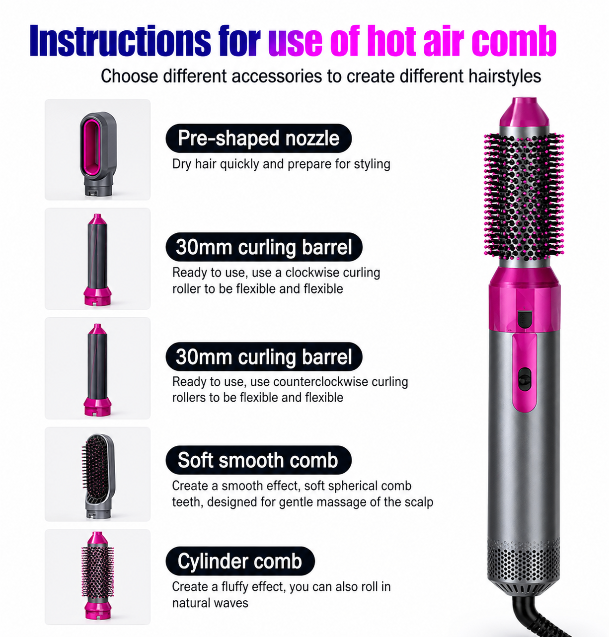 CERAMIC Hot Air Brush (5-in-1)