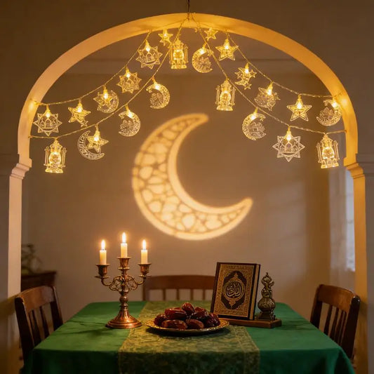1.5M Moon Star Castle String Light EID Mubarak Ramadan Decoration Islamic Muslim Festival Party EID Al Adha Gurbang Party Supply