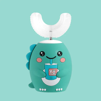 360 Degrees Electric Toothbrush Kids U Shaped Silicon Smart Sonic Teeth Tooth Brush Cartoon Pattern for Children IPX7 Waterproof