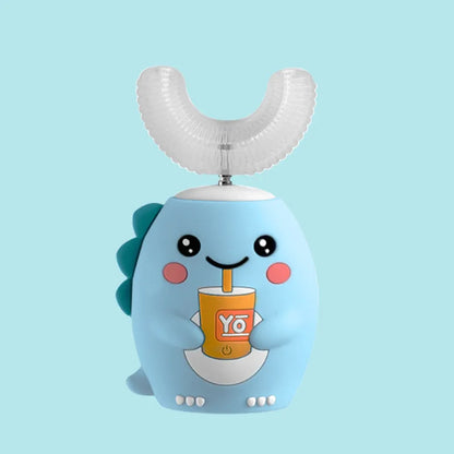 360 Degrees Electric Toothbrush Kids U Shaped Silicon Smart Sonic Teeth Tooth Brush Cartoon Pattern for Children IPX7 Waterproof