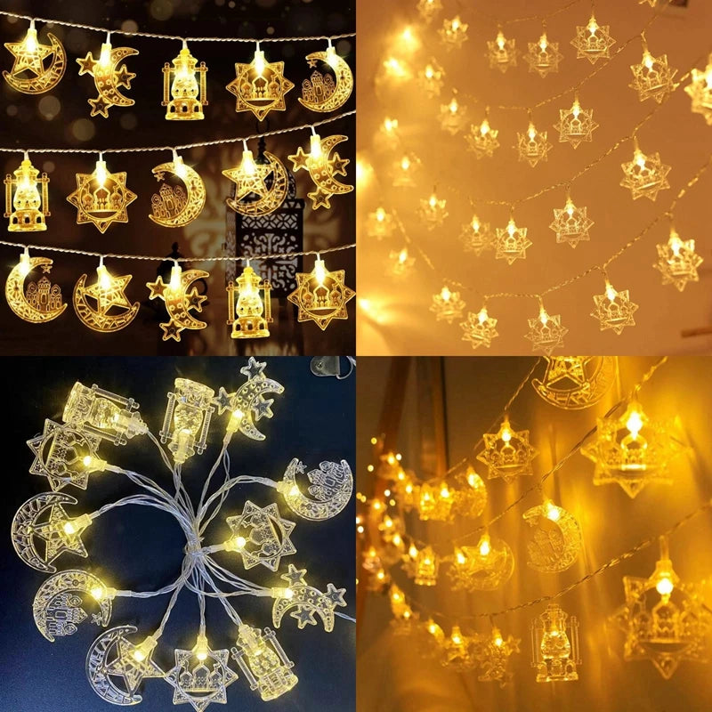 1.5M Moon Star Castle String Light EID Mubarak Ramadan Decoration Islamic Muslim Festival Party EID Al Adha Gurbang Party Supply