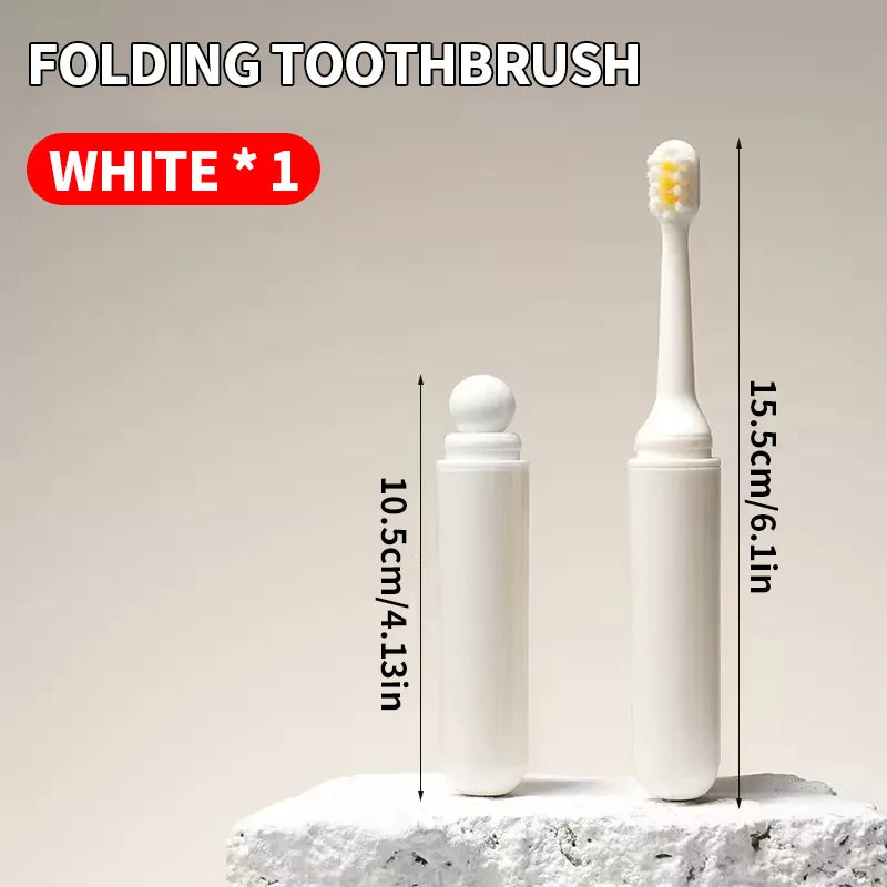 Toothbrush travel container travel grooming set - including toothbrush, mouthwash cup, and dispensing bottle - essential for tra