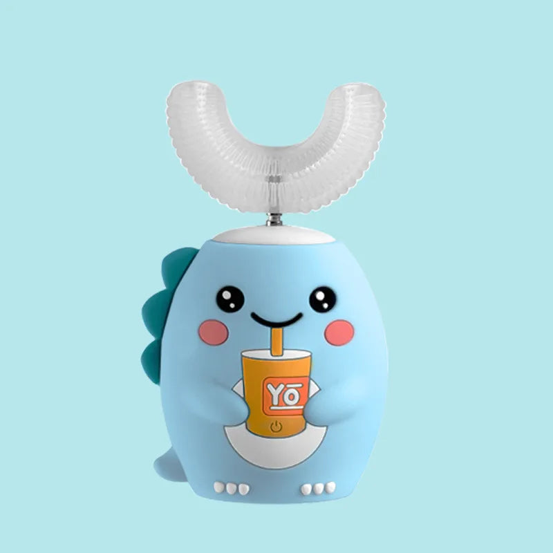360 Degrees Electric Toothbrush Kids U Shaped Silicon Smart Sonic Teeth Tooth Brush Cartoon Pattern for Children IPX7 Waterproof