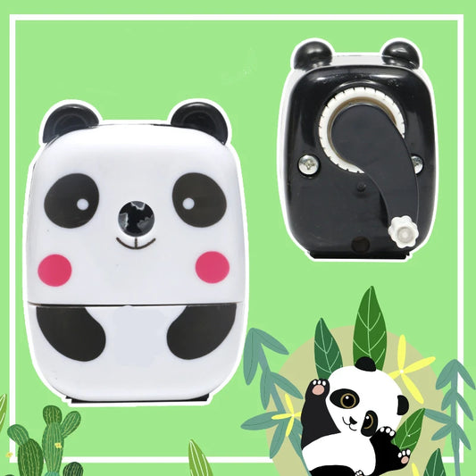 Cartoon Panda Hand-cranked Pen Sharpener Automatic Pen Feeding Pen Sharpener Educational and Stationery Pen Sharpener
