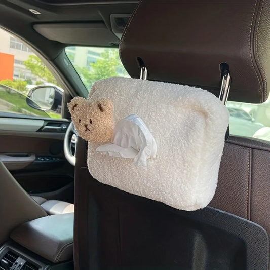 1PC plush bear/flower decoration car tissue box, car decoration, novice driver gift, holiday gift