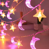 1PC 1.5M/3M/4.5M Star and Moon Light String,powered by AA batteries(excl),used for bedroom,living room and Ramadan decoration