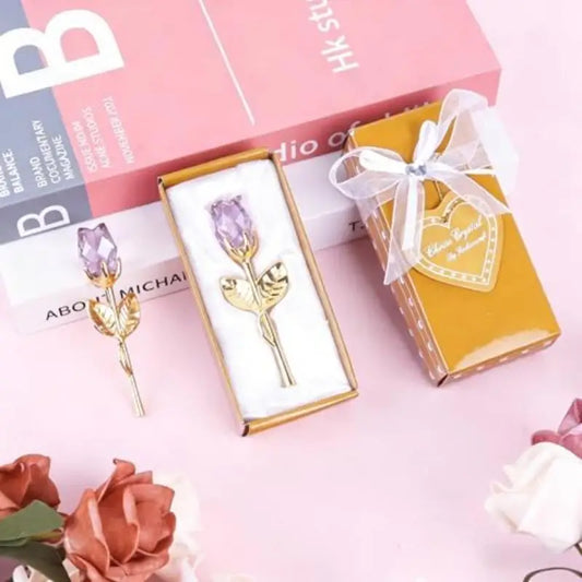 1/2Pcs Eternal Crystal Glass Rose - Valentine's Day Wedding Gift for Girlfriend Wife Artificial Flower Without Box