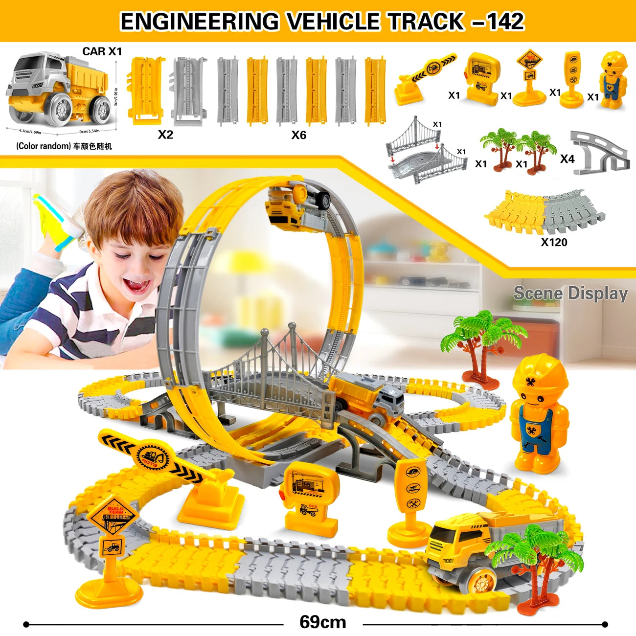 Children Magic Climbing Track Toy Engineering Car Kids Educational Toys Track Car Train Toys for Children Birthday Gift For Kid