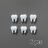 Cute White Tooth Shape Expression Resin Fridge Magnet Dental Health Themed Magnetic Home Office Decoration