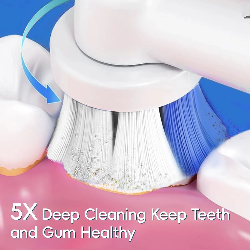 HOMEFISH Smart Rotating Electric Toothbrush Rechargeable Rotary Toothbrush  Heads Compatible with Oral B Replacement Brush Heads
