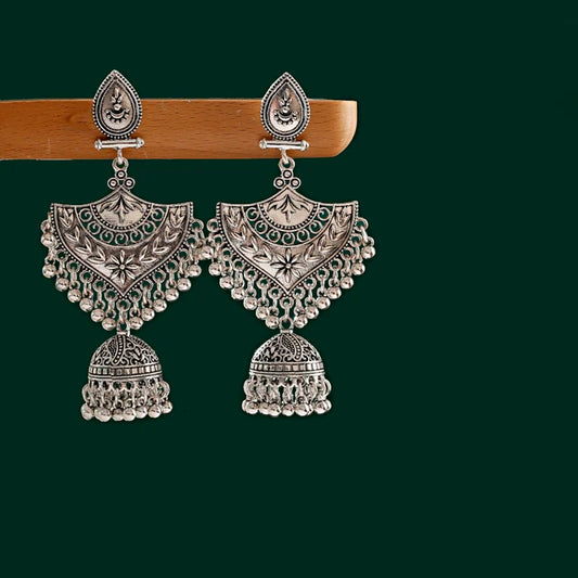 Vintage Earrings Turkish Ethnic Jhumka Earring For Women Pendientes Pearl Tassel Classic Carved Indian Earrings Party Jewelry