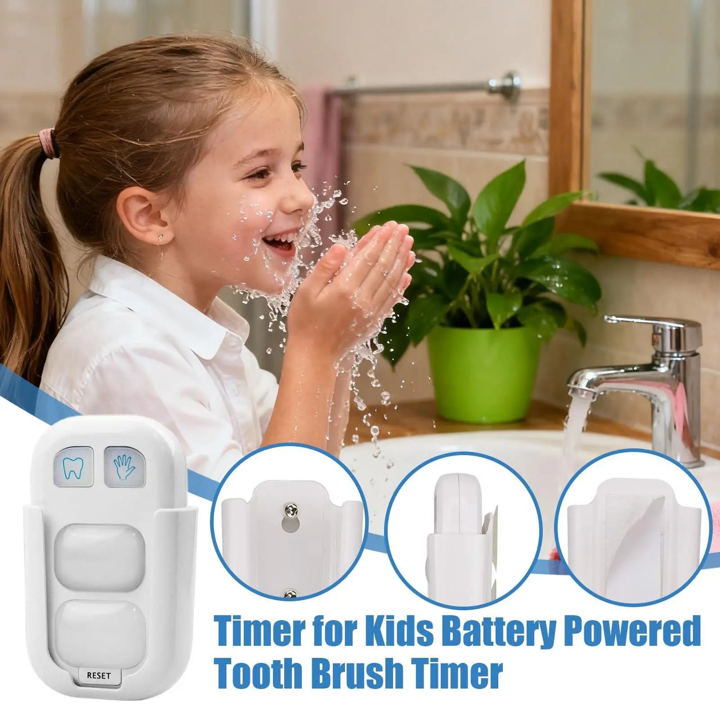 Kids Toothbrush Timer Bathroom Hand Washing Timers with LED Color Light Children Hygiene Training Device for Home School