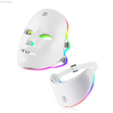 7 Colors Led Facial Mask With Neck Red Light Therapy Mask For Skin Tightening