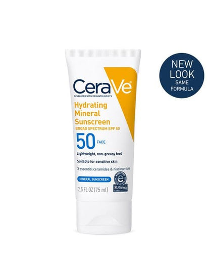 CeraVe Hydrating Mineral Sunscreen Face Lotion SPF 50