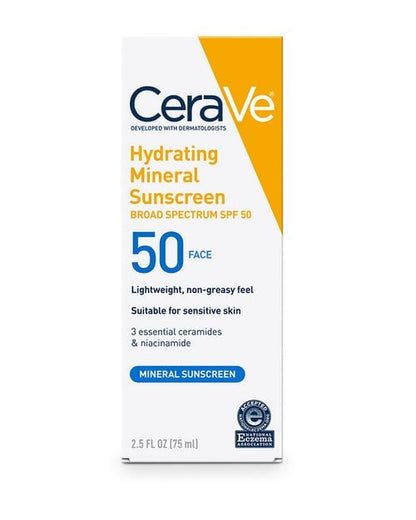 CeraVe Hydrating Mineral Sunscreen Face Lotion SPF 50